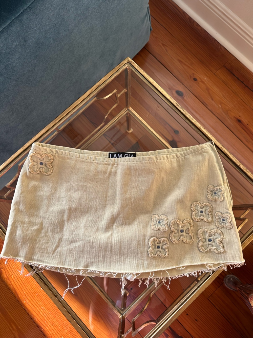 I.AM.GIA Beige Mini Skirt with Branded Waist Tag - Picture 1 of 3